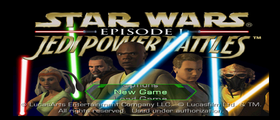 Star Wars Episode I: Jedi Power Battles Title Screen